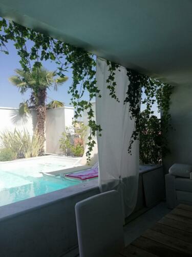 Allestimento piante cadenti artificiali presso attico privato a Parma